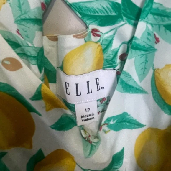 Elle Lemon and Leaf Print Dress - Picture 3 of 3